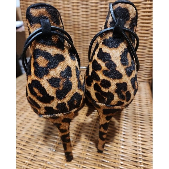 Sam Edelman Helaine Womens Suede Lace Up Pumps Heels Leopard‎ Strappy Size 8.5 M - Picture 3 of 7